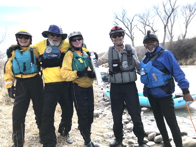 Friends of the River Uncompahgre, FORU Montrose, posing by the river.
